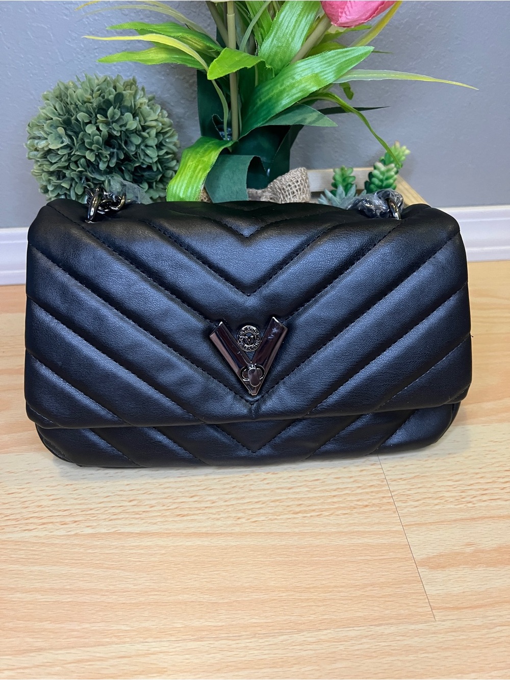 Valentino Orlandi Black Quilted Crossbody/Shoulder Bag